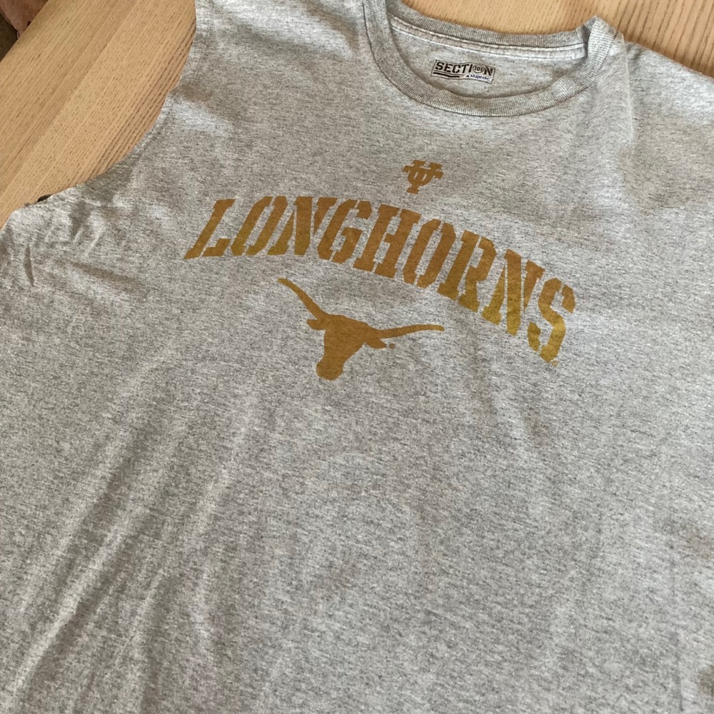 Majestic Tank Top Mens L Gray Texas Longhorns Muscle Tee NCAA Gym Training